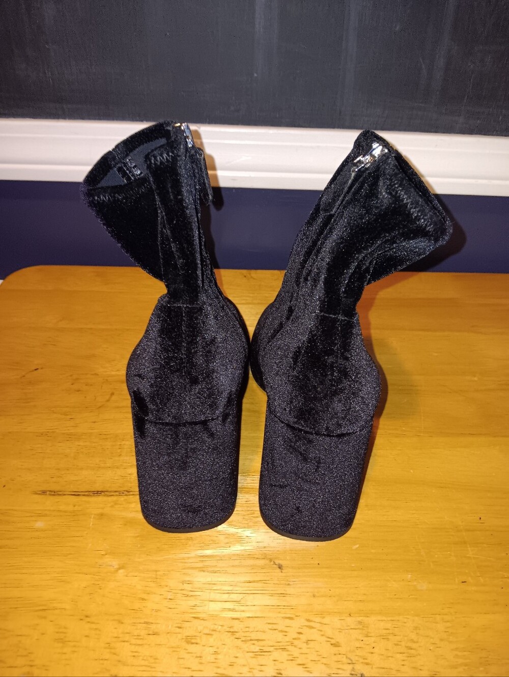 Prada Velvet Heeled Zip Boots Size 38 1/2 - Picture 4 of 6